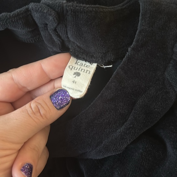 Kate Quinn black velour type fabric dress organic cotton size 4t - Picture 5 of 5